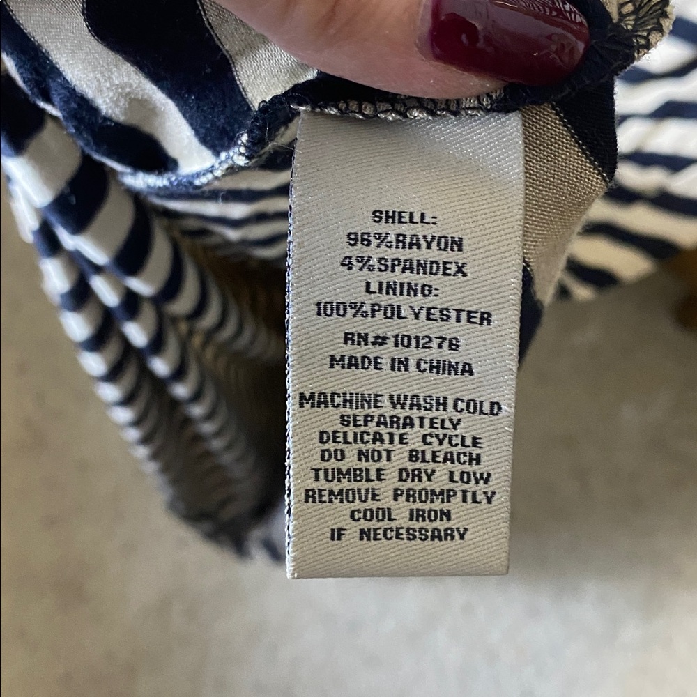 EUC beige by ECI, long sleeve cream, black striped super maxi tall girl dress M - Picture 7 of 9
